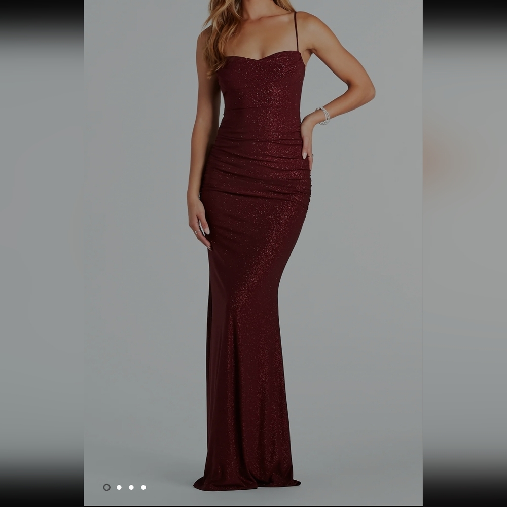 Burgundy Mermaid Glitter Dress Gem
